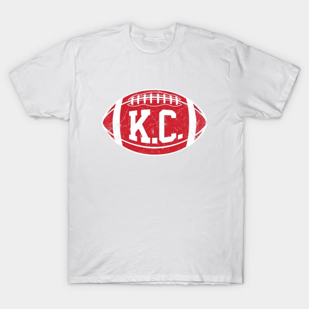 KC Retro Football - White T-Shirt by KFig21